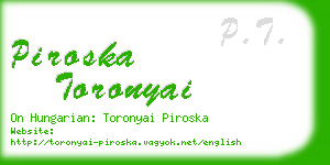 piroska toronyai business card